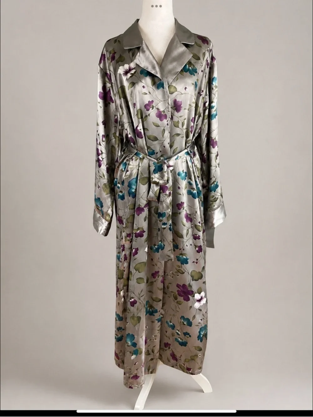 Vintage Deadstock Gloria Vanderbilt Floral Satin Robe NWT Mervyn’s California Lg